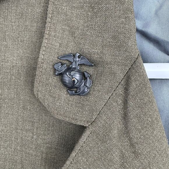 Vintage 70s USMC Marine Corps Alpha Uniform Dress Jacket Mens 44 Xtra Long Green - Picture 8 of 12